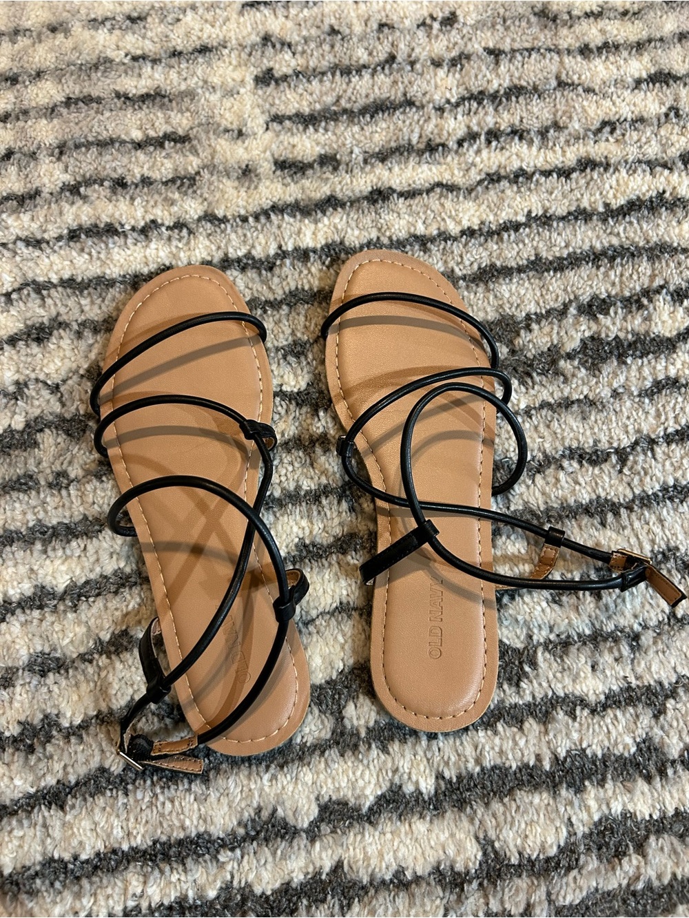 Strappy Black Sandals - Women